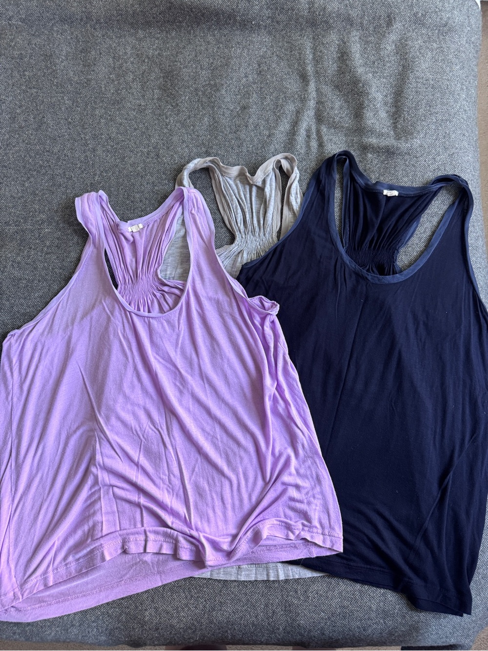 Jcrew Lot of 3 Tank Tops - Lavender, Gray, Navy